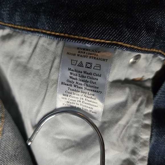 Everlane Women's High Rise Straight Leg Jeans - Blue 29 - Picture 4 of 4